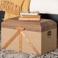 Baxton Studio Kande Storage Trunk with Hinged Top in Light Brown, Walnut and Bronze, , large