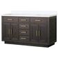Lexora Home Abbey 60" Double Bathroom Vanity in Brown Oak with 2 cm White Quartz Top and Rectangular Sinks, , large