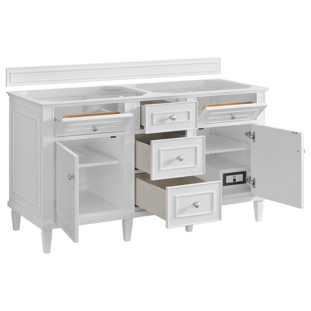 James Martin Vanities Lorelai 60&quot; Double Vanity in Bright White, , large