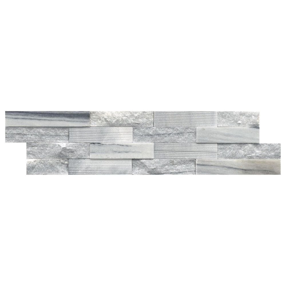 Emser Structure Gray 6" x 24" Natural Stone 3D Ledger Tile, , large