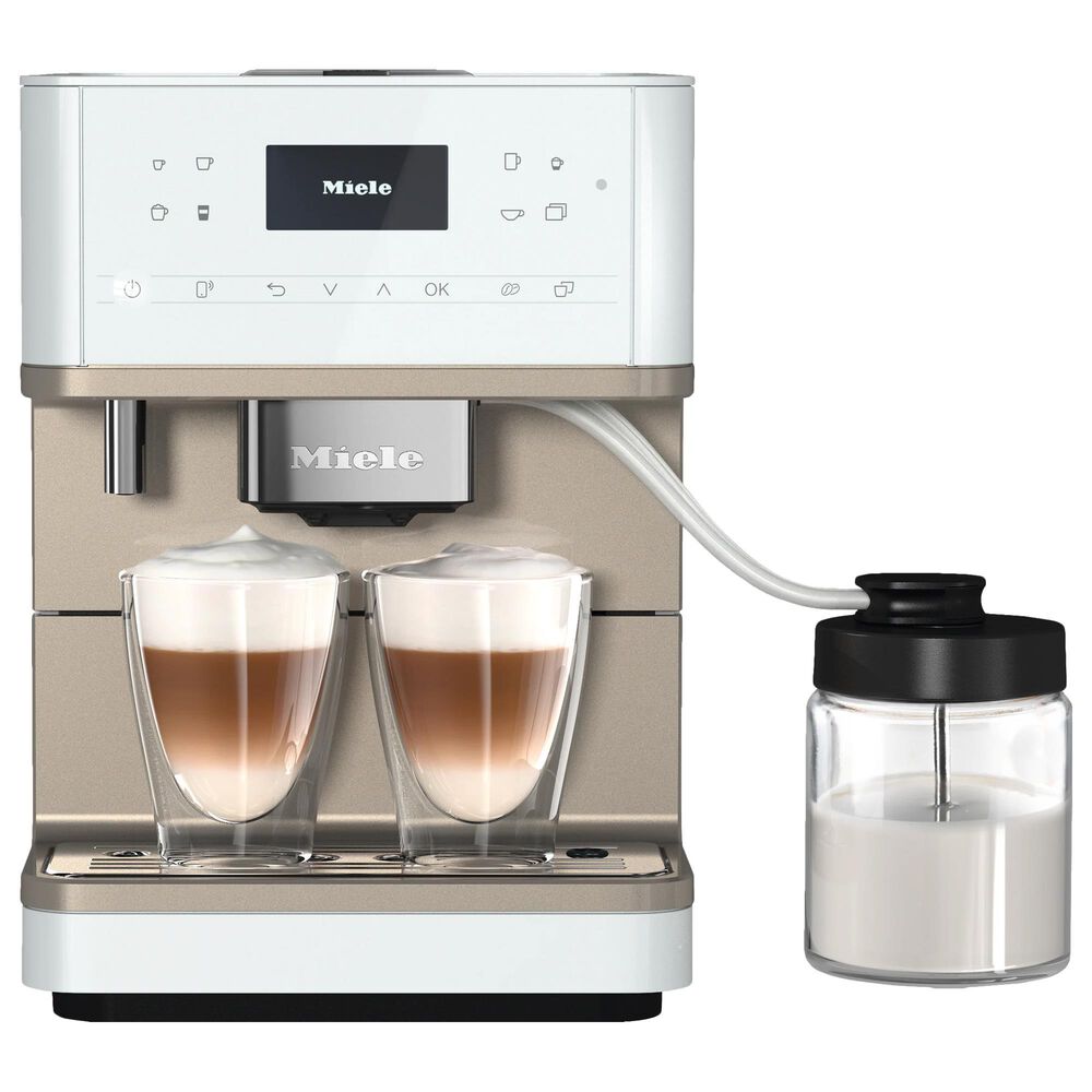 Miele MilkPerfection Clean Steel Metallic Countertop Coffee Machine in Lotus White, , large