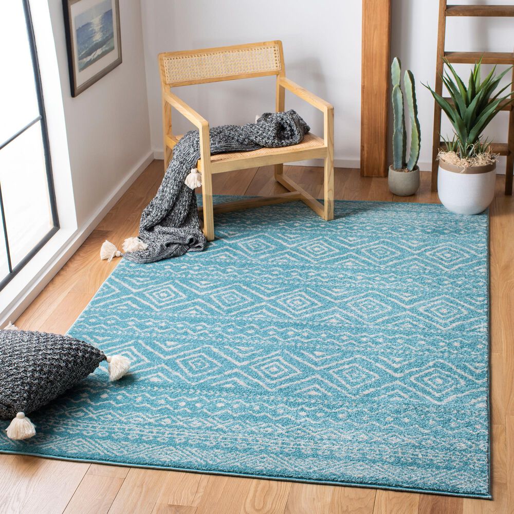 Safavieh Tulum Transitional 6&#39; x 9&#39; Turquoise and Ivory Area Rug, , large