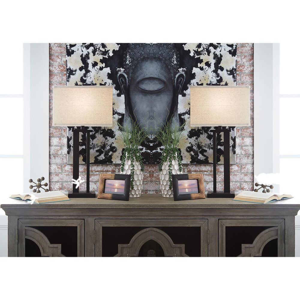 Signature Design by Ashley Sofa in Slate and a Pair of Lamps Set, , large