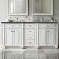 James Martin Vanities Bristol 72" Double Bathroom Vanity in Bright White with 3 cm Charcoal Soapstone Quartz Top and Rectangular Sinks, , large