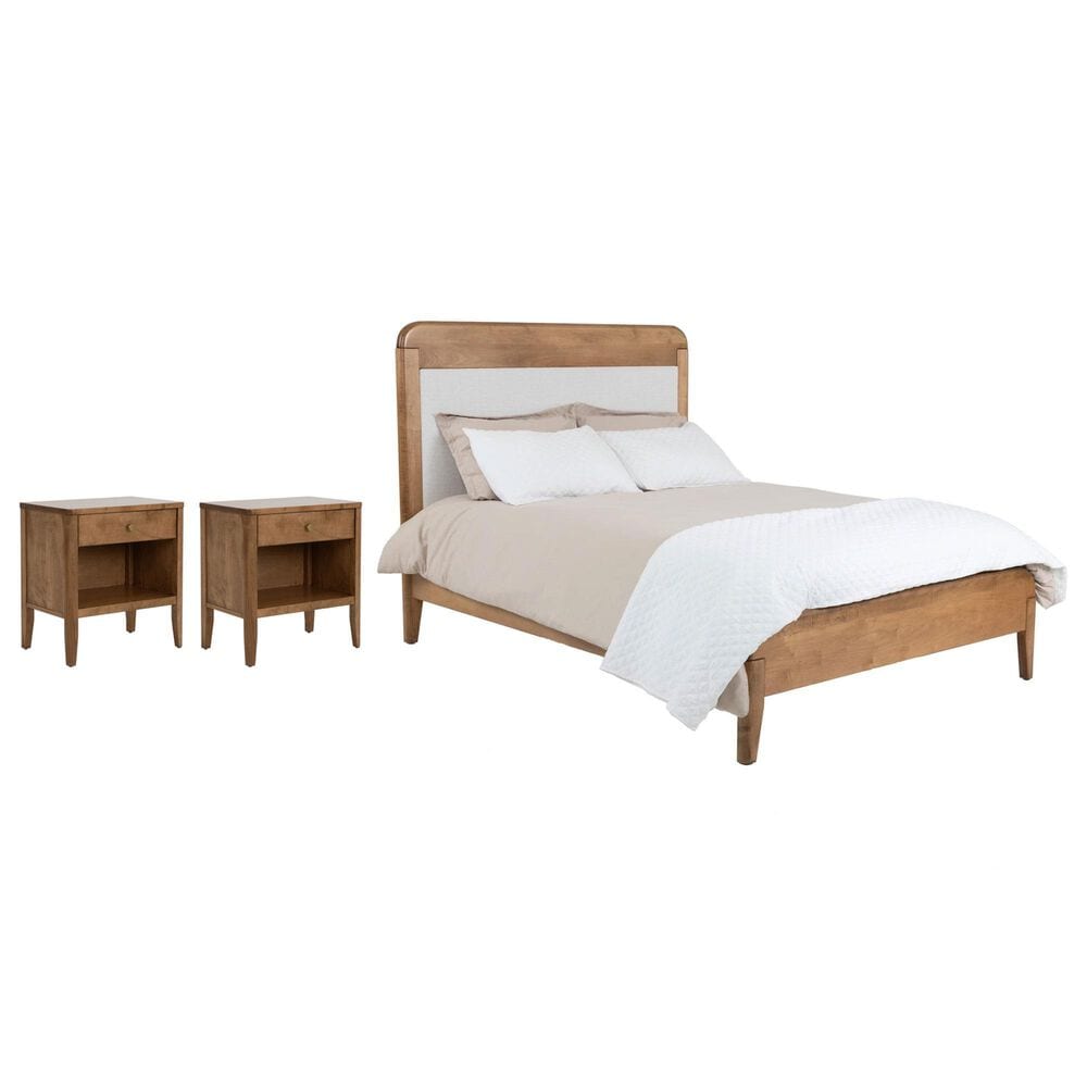 Archbold Furniture Warren 3-Piece King Platform Bedroom Set with Two Nightstands in Harvest, , large