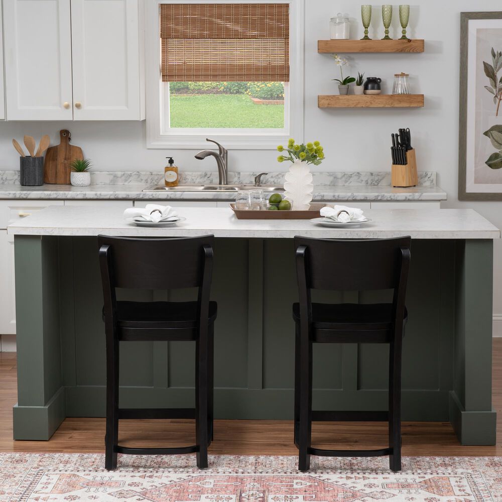 Linon Home Decor Briggs Counter Stool in Black (Set of 2), , large