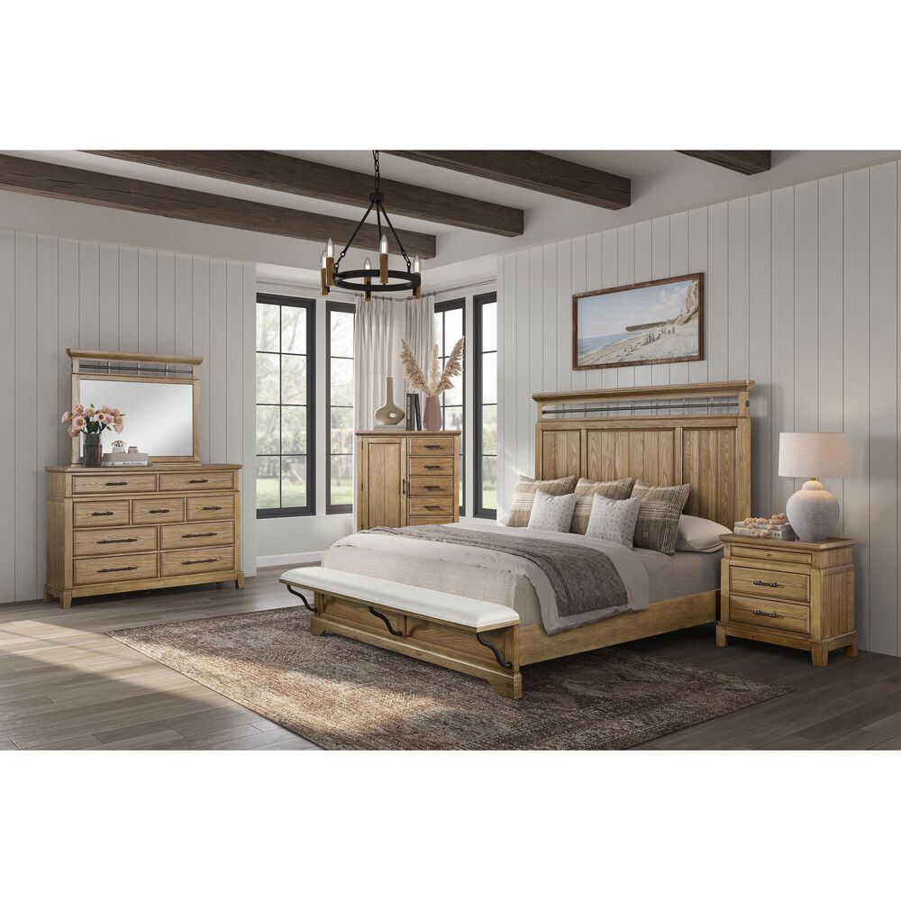 Hearth and Haven 2-Drawer Nightstand with Tray in Caramel, , large