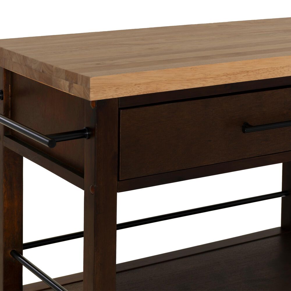 Linon Home Decor Lennix Kitchen Cart in Brown and Natural, , large