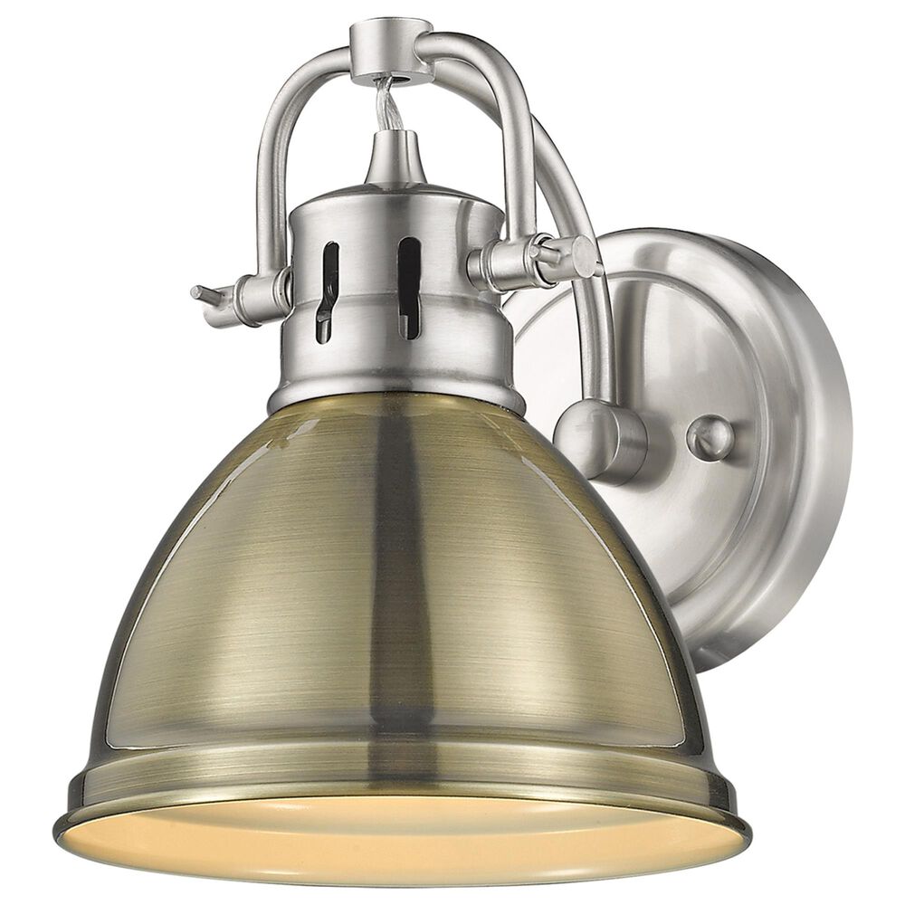 Golden Lighting Duncan 1-Light Bath Vanity in Pewter and Aged Brass, , large