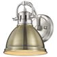 Golden Lighting Duncan 1-Light Bath Vanity in Pewter and Aged Brass, , large