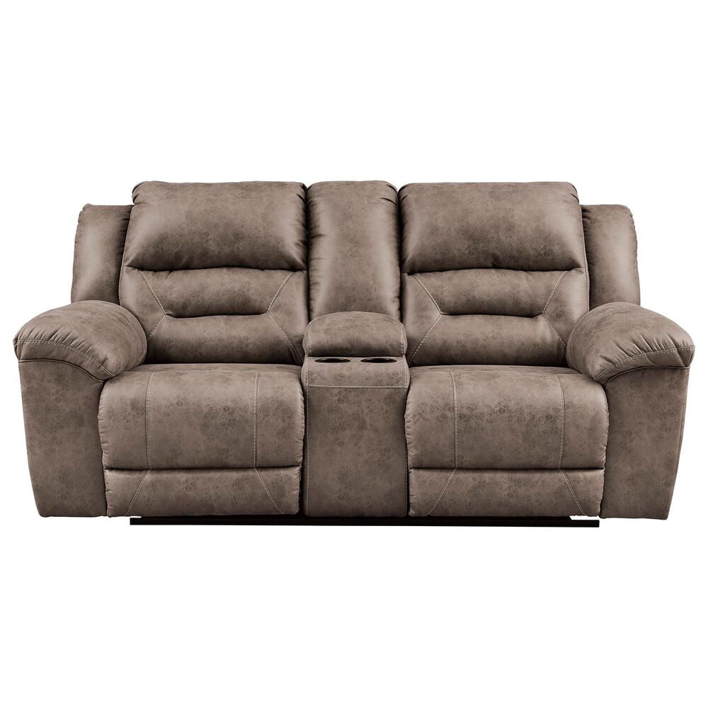Ashley Stoneland Power Double Reclining Loveseat with Console in Fossil, , large