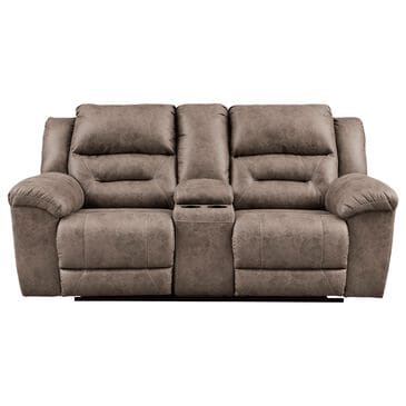 Ashley Stoneland Power Double Reclining Loveseat with Console in Fossil, , large