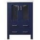 Lexora Home Volez 24" Single Bathroom Vanity in Navy Blue with 2 cm White Ceramic Top and Rectangular Sink, , large