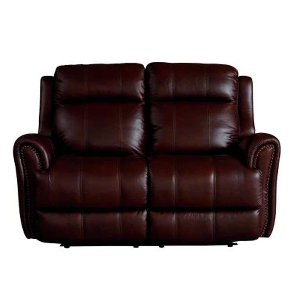 Bassett Marquee Leather Power Reclining Loveseat with Power Headrest in Chocolate, , large