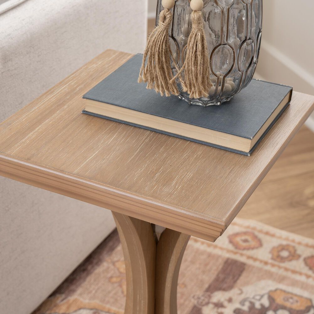 Linden Boulevard Dylan Sculptural Pedestal End Table in Natural, , large