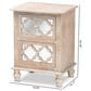 Baxton Studio Celia 2-Drawer Quatrefoil End Table in White Washed Oak, , large