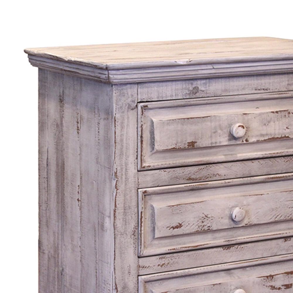 Fallridge Terra White 3 Drawer Nightstand in Vintage White, , large