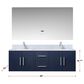 Lexora Home Geneva 60" Double Bathroom Vanity Cabinet Only in Dark Grey and 60" LED Mirror, , large