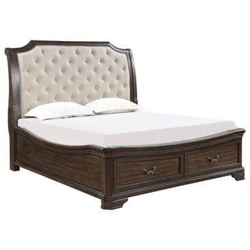 New Heritage Design Lyndhurst King Storage Bed in Walnut Brown, , large