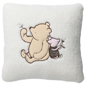 Lambs and Ivy Storytime Pooh Soft Sherpa Nursery Throw Pillow in Cream, , large