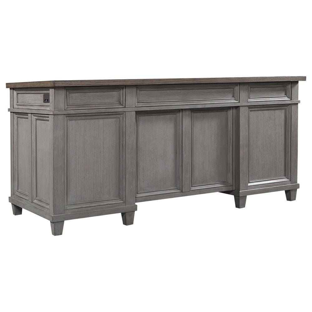 Riva Ridge Caraway 66&quot; Executive Desk in Aged Slate and Brown, , large