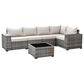 HOMLUX 6-Piece Outdoor Wicker Sectional Patio Furniture Set in Beige, , large