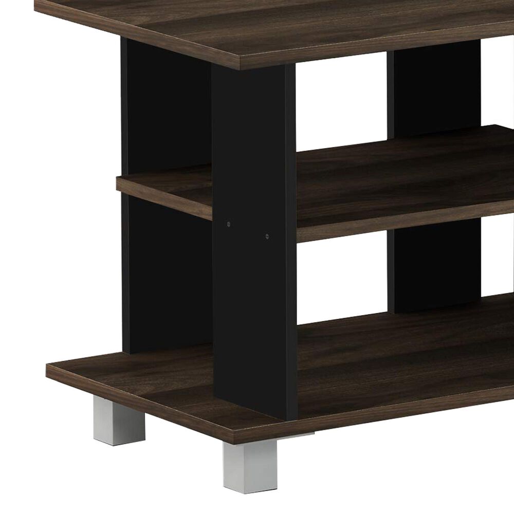 HOMLUX 31.5" Entertainment Center TV Stand with Bin Drawers in Columbia Walnut and Dark Brown, , large