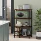 HOMLUX Turn-N-Tube 4-Tier Kitchen Storage Cart in Amber Pine and Black, , large