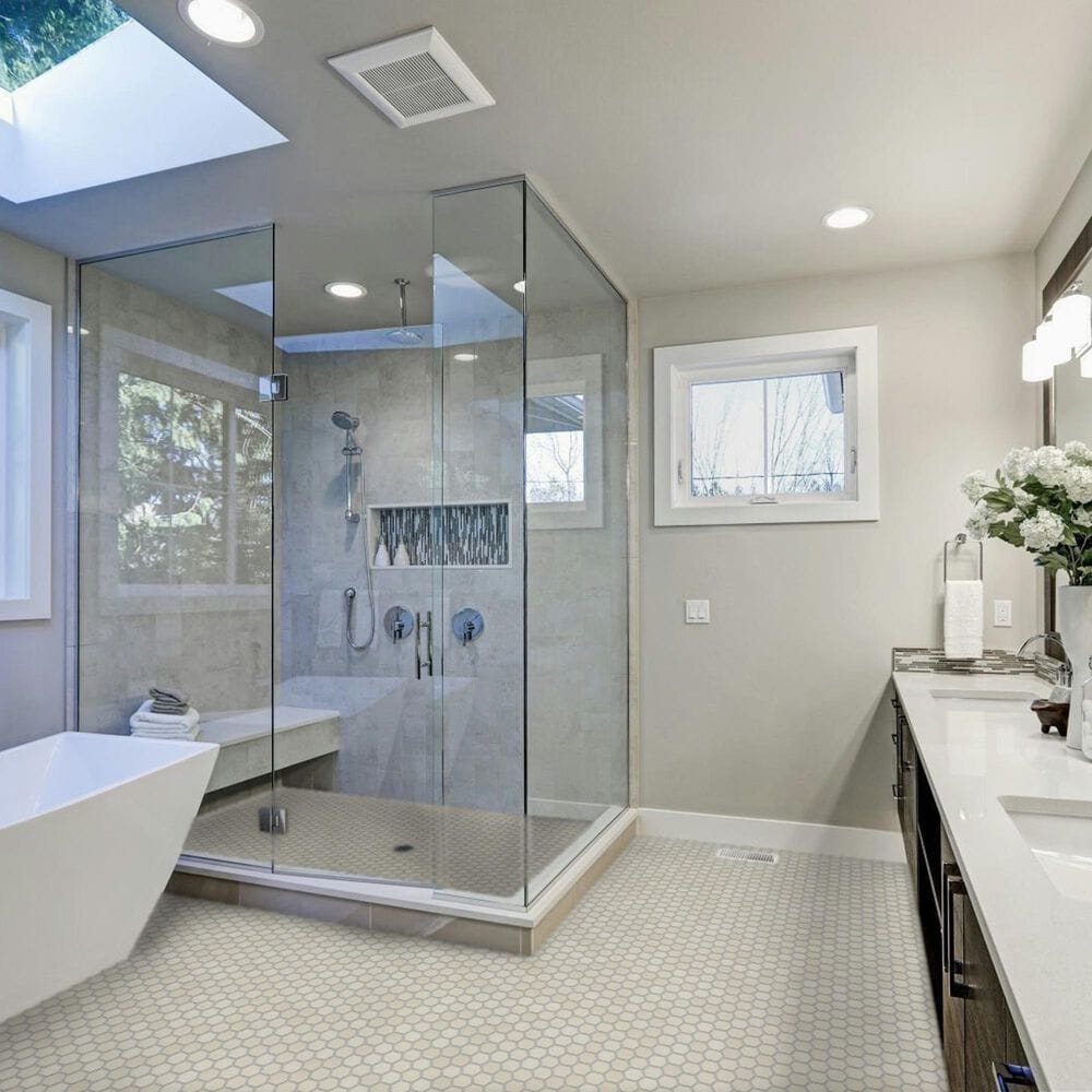 Emser Savvy Oat 2&quot; Hexagon on 11&quot; x 12&quot; Glazed Porcelain Mosaic Sheet, , large