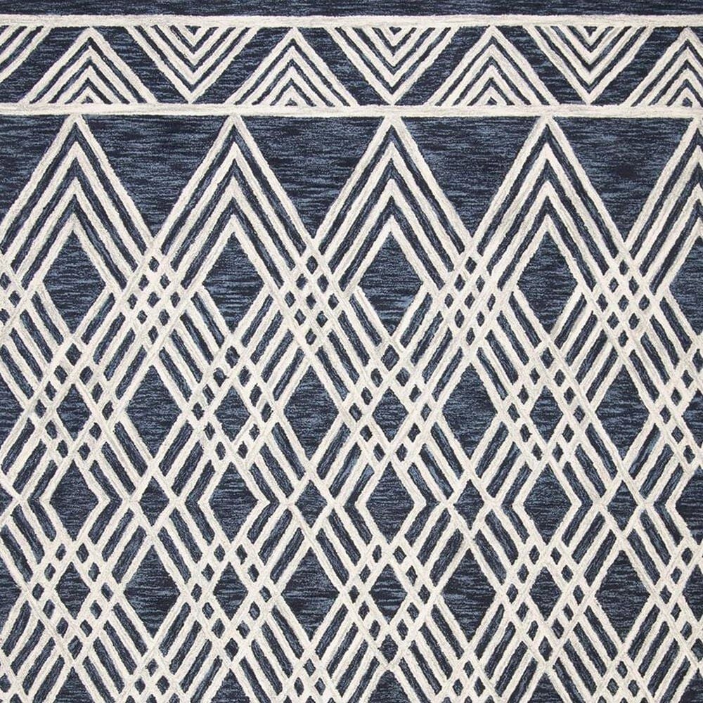 Safavieh Micro-Loop MLP155N 5&#39; Square Navy and Ivory Area Rug, , large