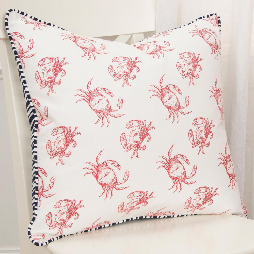 Rizzy Home Animal 20" Pillow Cover in Crab Red, , large