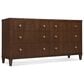 Hooker Furniture Archives 6-Drawer Dresser with Mirror in Classic Walnut and Satin Brass, , large