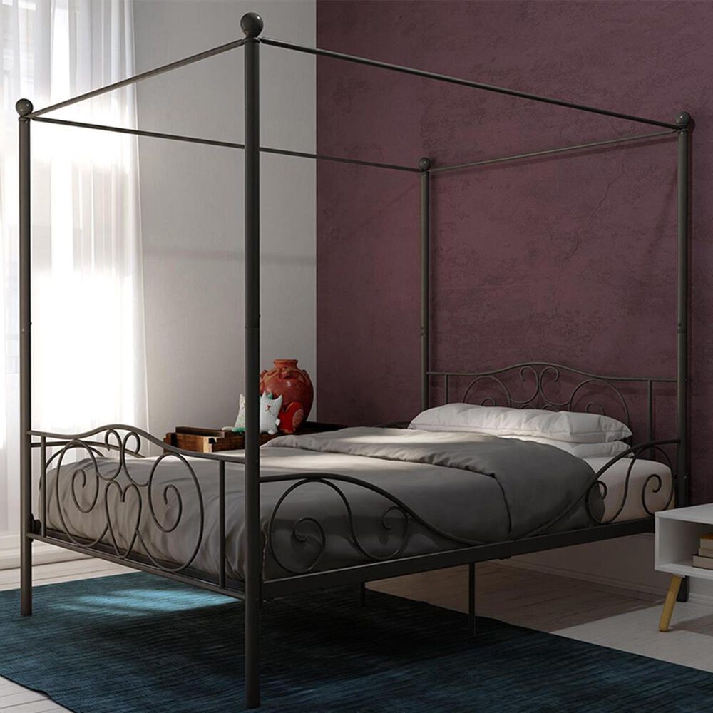 Capri Full Canopy Bed in Pewter, , large