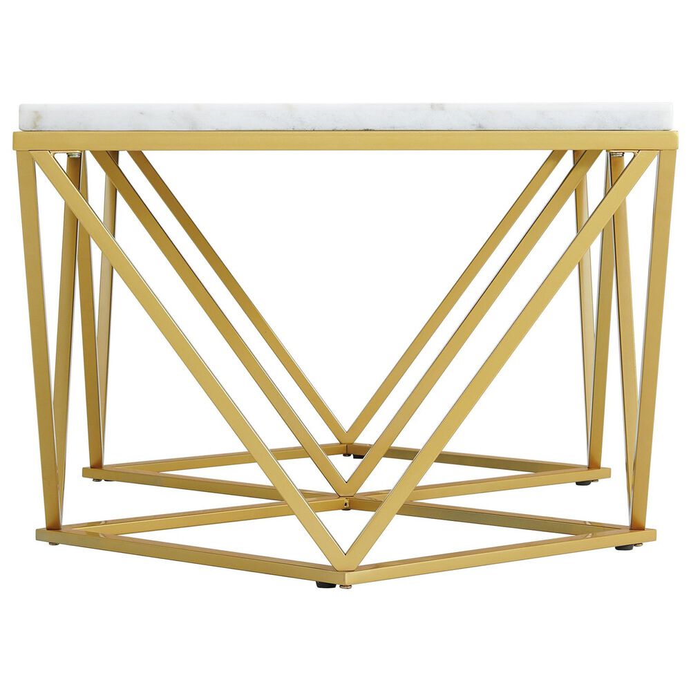 Mayberry Hill Riko Coffee Table in Gold and White, , large