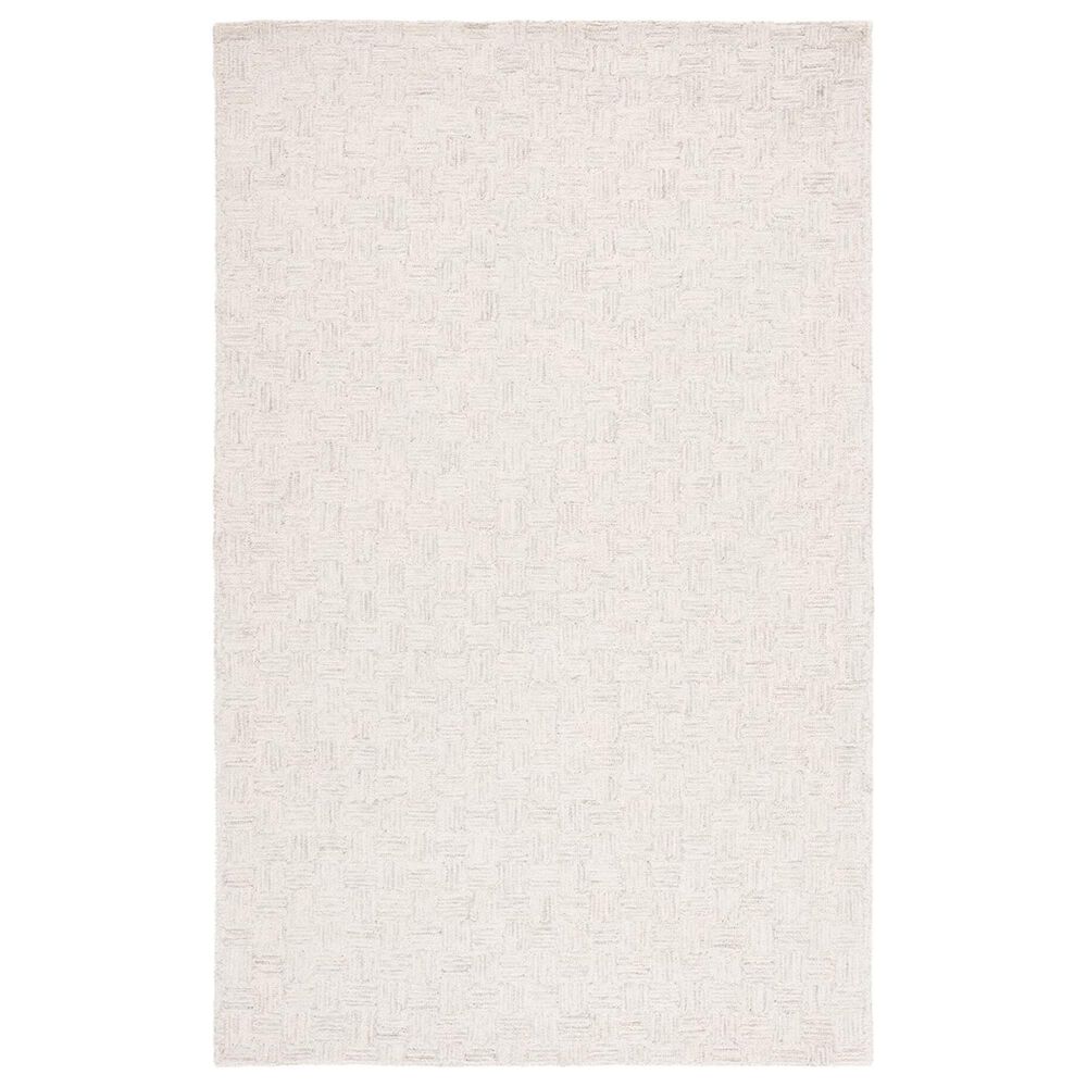 Safavieh Micro-Loop 5" x 8" Light Grey and Ivory Area Rug, , large