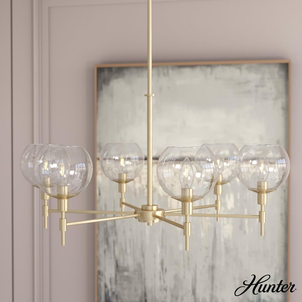 Hunter Xidane 6-Light Chandelier in Alturas Gold, , large