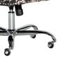 Linon Home Decor Draper Office Chair with Black and White Cow Cushion in Chrome, , large