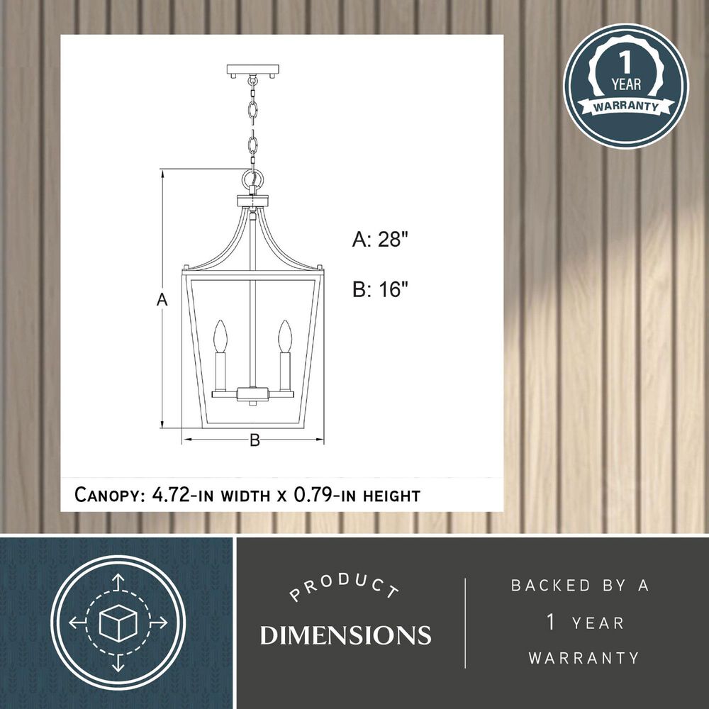 Vaxcel Cottage Grove 5-Light Lantern in Matte Black, , large