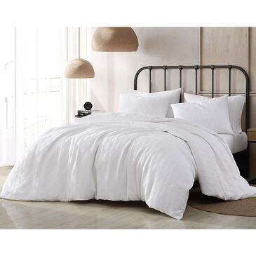 Hallmart Collectibles Matelasse Diamond Leaf 3-Piece King Comforter Set in White, , large