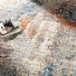 Surya Pune Deep Teal, Sky Blue, Light Beige, Tan, Dark Brown and Burnt Orange 8"10" x 12"4" Area Rug, , large