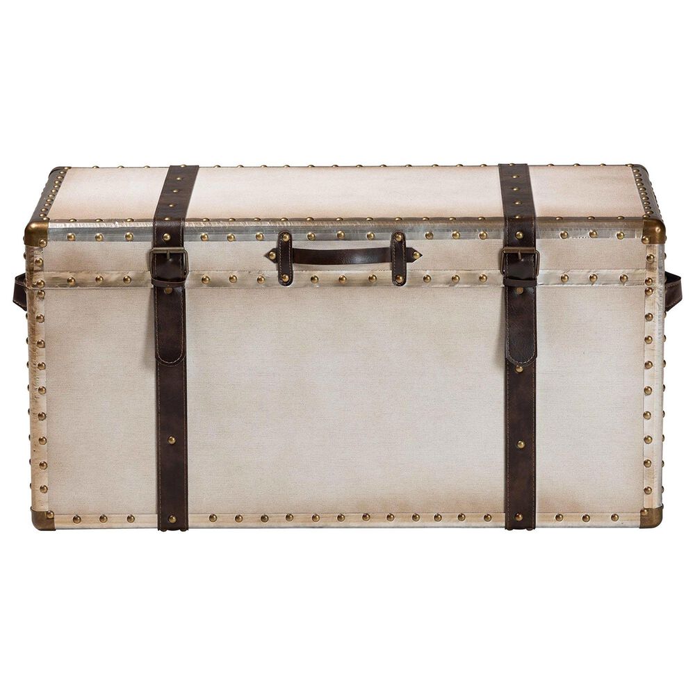 Baxton Studio Nevio Lift-Top Storage Trunk in Weathered White, , large