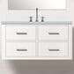Lexora Home Castor 36" Single Bathroom Vanity in White with 2 cm White Quartz Top and Rectangular Sink, , large