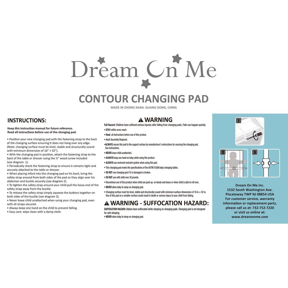 Evolur Contour Changing Pad in White, , large