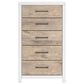 Ashley Charbitt 5-Drawer Chest in Matte White and Replicated Oak Grain, , large