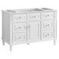 James Martin Vanities Lorelai 48" Single Vanity in Bright White with Single Hole 3 cm White Zeus Quartz Top & Backsplash, , large