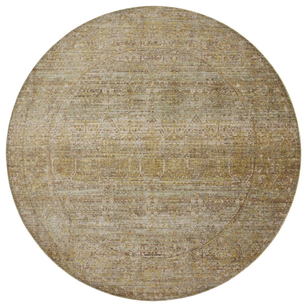 Loloi Bradbury 5" Round Dove and Gold Area Rug, , large