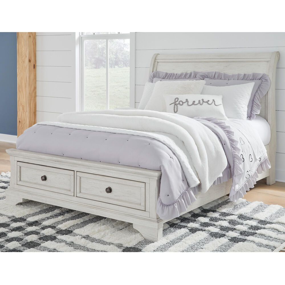 Ashley Robbinsdale Full Storage Sleigh Bed in Antique White, , large