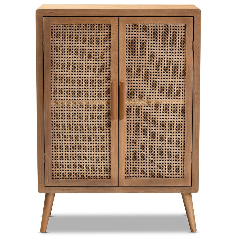 Baxton Studio Alina 2-Door Accent Storage Cabinet in Medium Oak, , large