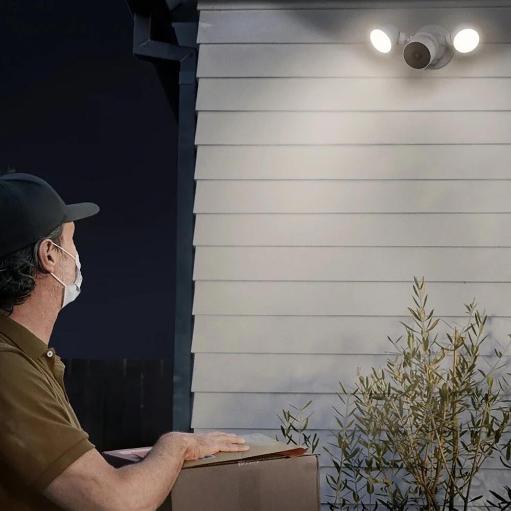 Google Nest Cam with Floodlight - Wired Outdoor Smart Home Security Camera, , large