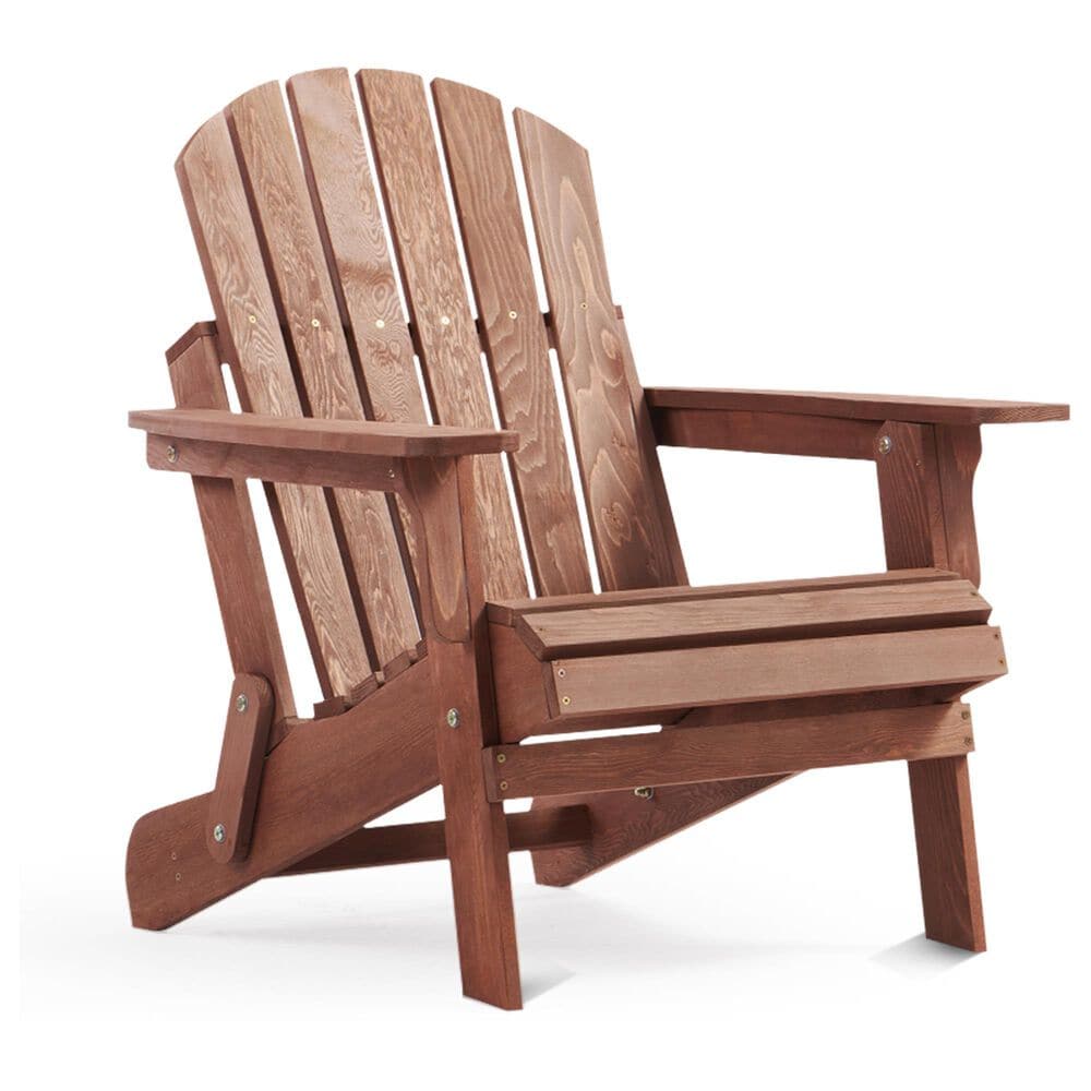 Hearth and Haven Oversize Outdoor Folding Adirondack Chair in Coffee, , large